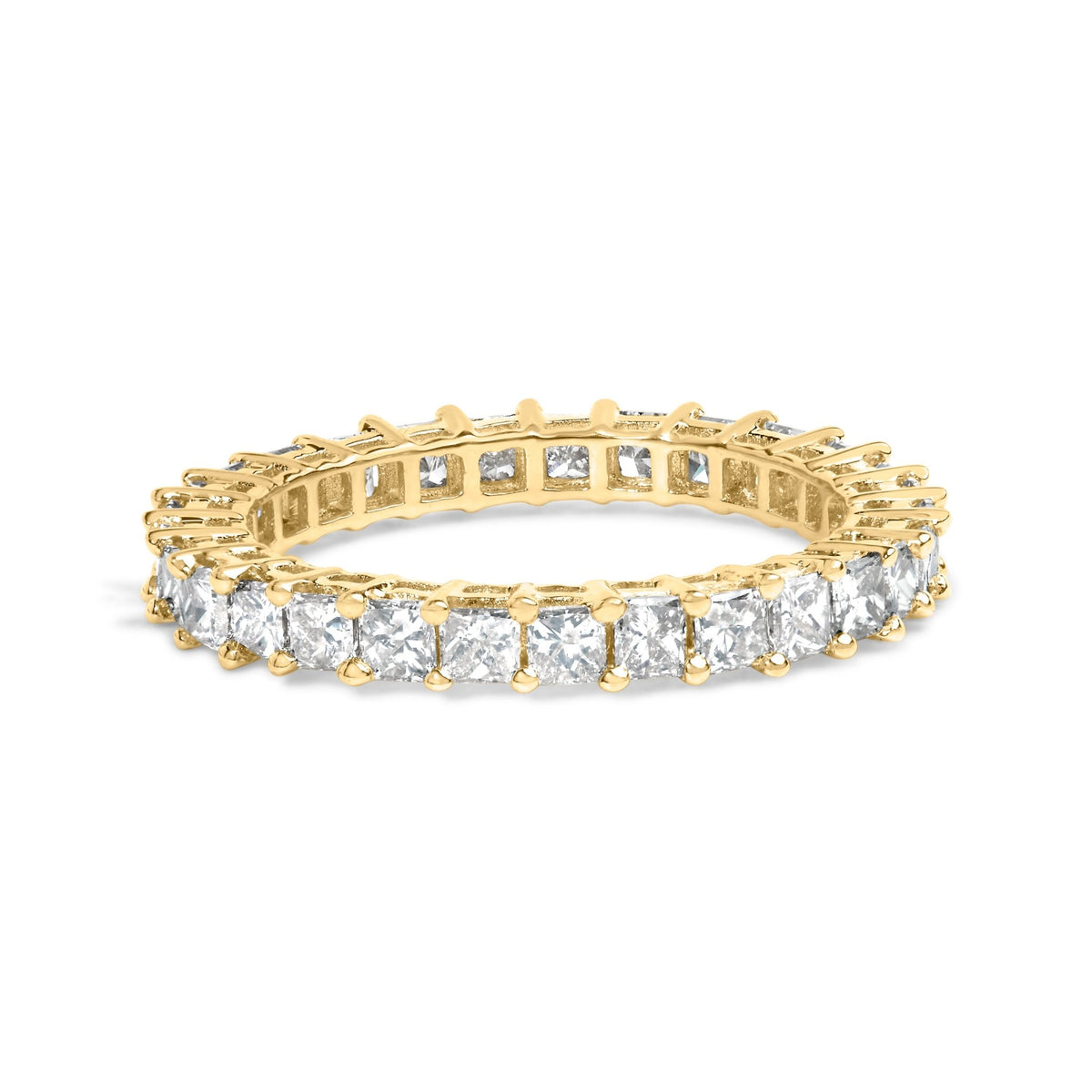 14K Yellow Gold 2.00 Cttw Shared Prong Set Princess Cut Diamond Eternity Band Ring (J-K Color, SI1-SI2 Clarity) - Ring Size 7 - LinkagejewelrydesignLinkagejewelrydesign
