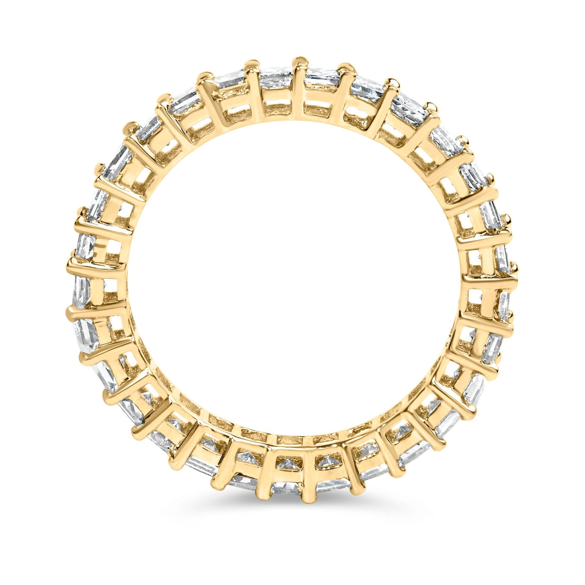14K Yellow Gold 2.00 Cttw Shared Prong Set Princess Cut Diamond Eternity Band Ring (J-K Color, SI1-SI2 Clarity) - Ring Size 7 - LinkagejewelrydesignLinkagejewelrydesign
