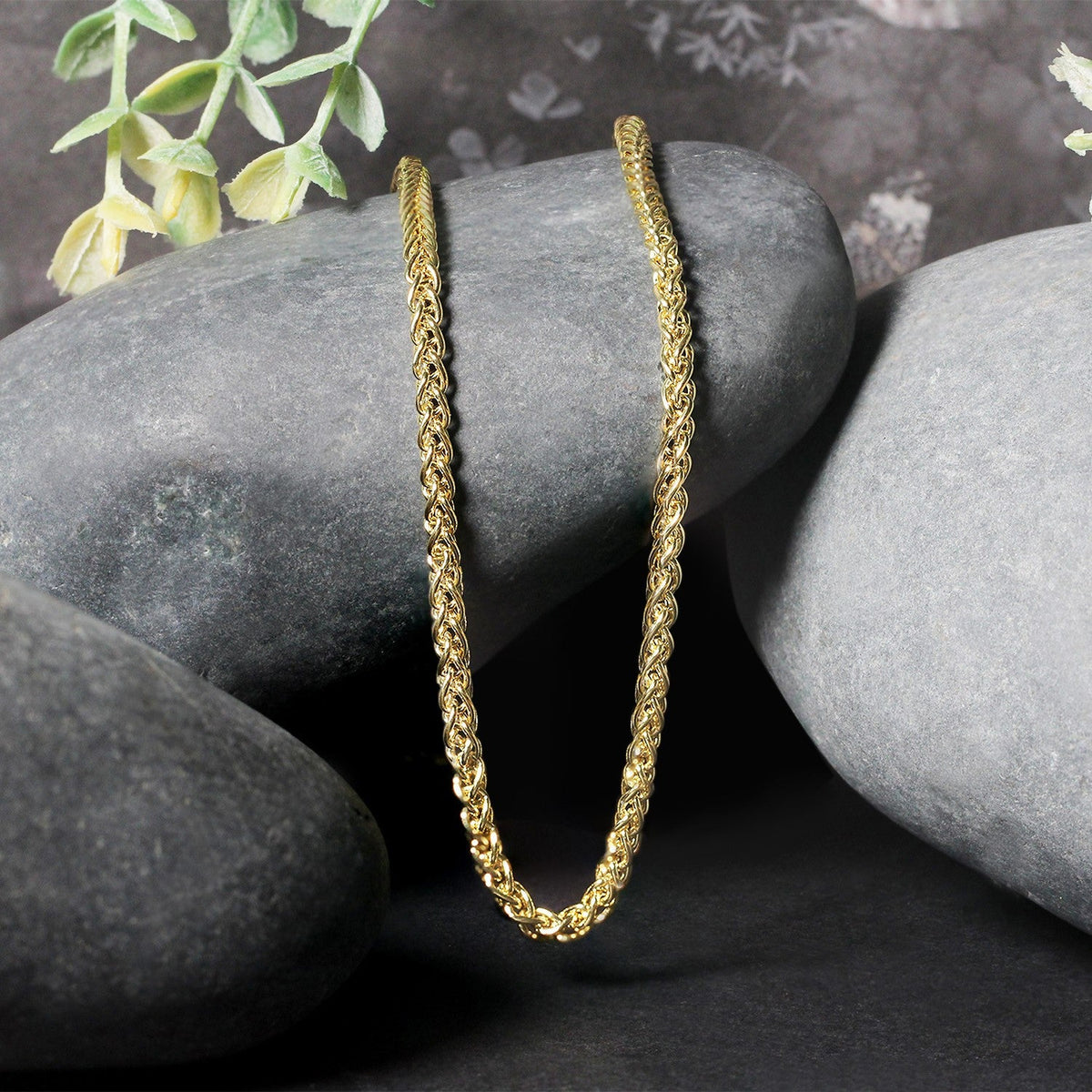 14k Yellow Gold 2.8mm Light Weight Wheat Chain - LinkagejewelrydesignLinkagejewelrydesign