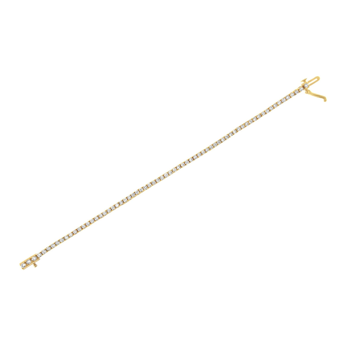 14K Yellow Gold 3.0 Cttw 4 Prong Set Round Brilliant Cut Diamond Classic Tennis Bracelet ( J-K Color, VVS2-VS1 Clarity) - 7.25 &quot; Inches - LinkagejewelrydesignLinkagejewelrydesign