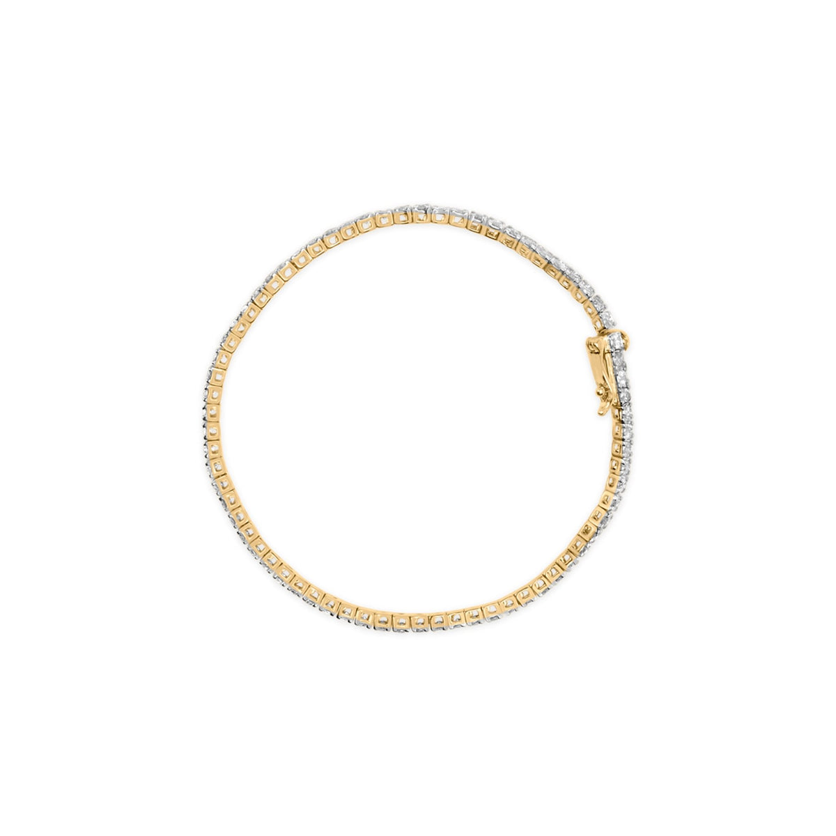 14K Yellow Gold 3.0 Cttw 4 Prong Set Round Brilliant Cut Diamond Classic Tennis Bracelet ( J-K Color, VVS2-VS1 Clarity) - 7.25 &quot; Inches - LinkagejewelrydesignLinkagejewelrydesign