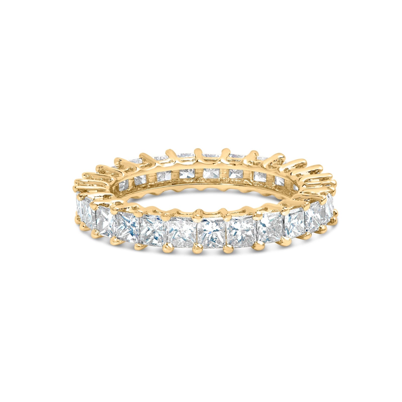 14K Yellow Gold 3.0 Cttw Shared Prong-Set Princess-cut Diamond Eternity Band Ring (H-I Color, SI1-SI2 Clarity) - Ring Size 7 - LinkagejewelrydesignLinkagejewelrydesign