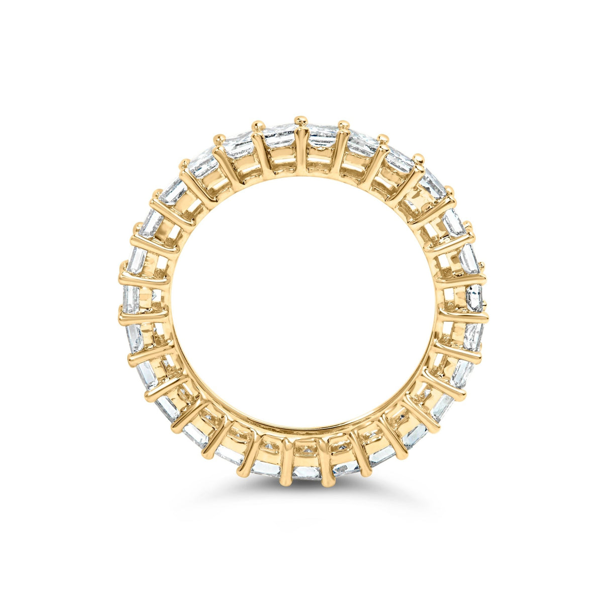 14K Yellow Gold 3.0 Cttw Shared Prong-Set Princess-cut Diamond Eternity Band Ring (H-I Color, SI1-SI2 Clarity) - Ring Size 7 - LinkagejewelrydesignLinkagejewelrydesign