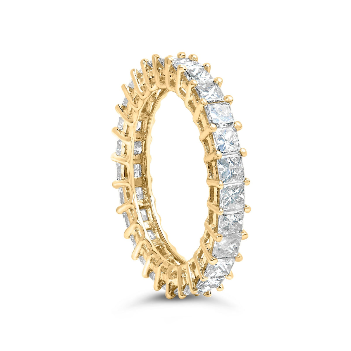 14K Yellow Gold 3.0 Cttw Shared Prong-Set Princess-cut Diamond Eternity Band Ring (H-I Color, SI1-SI2 Clarity) - Ring Size 7 - LinkagejewelrydesignLinkagejewelrydesign
