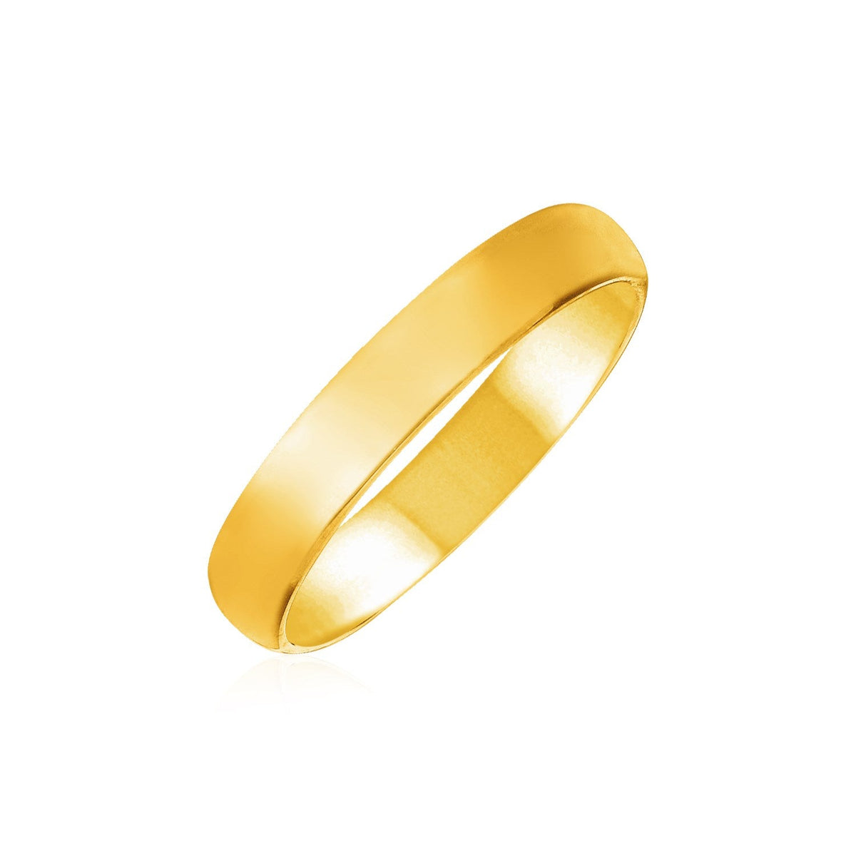 14k Yellow Gold 4mm Comfort Fit Wedding Band - LinkagejewelrydesignLinkagejewelrydesign