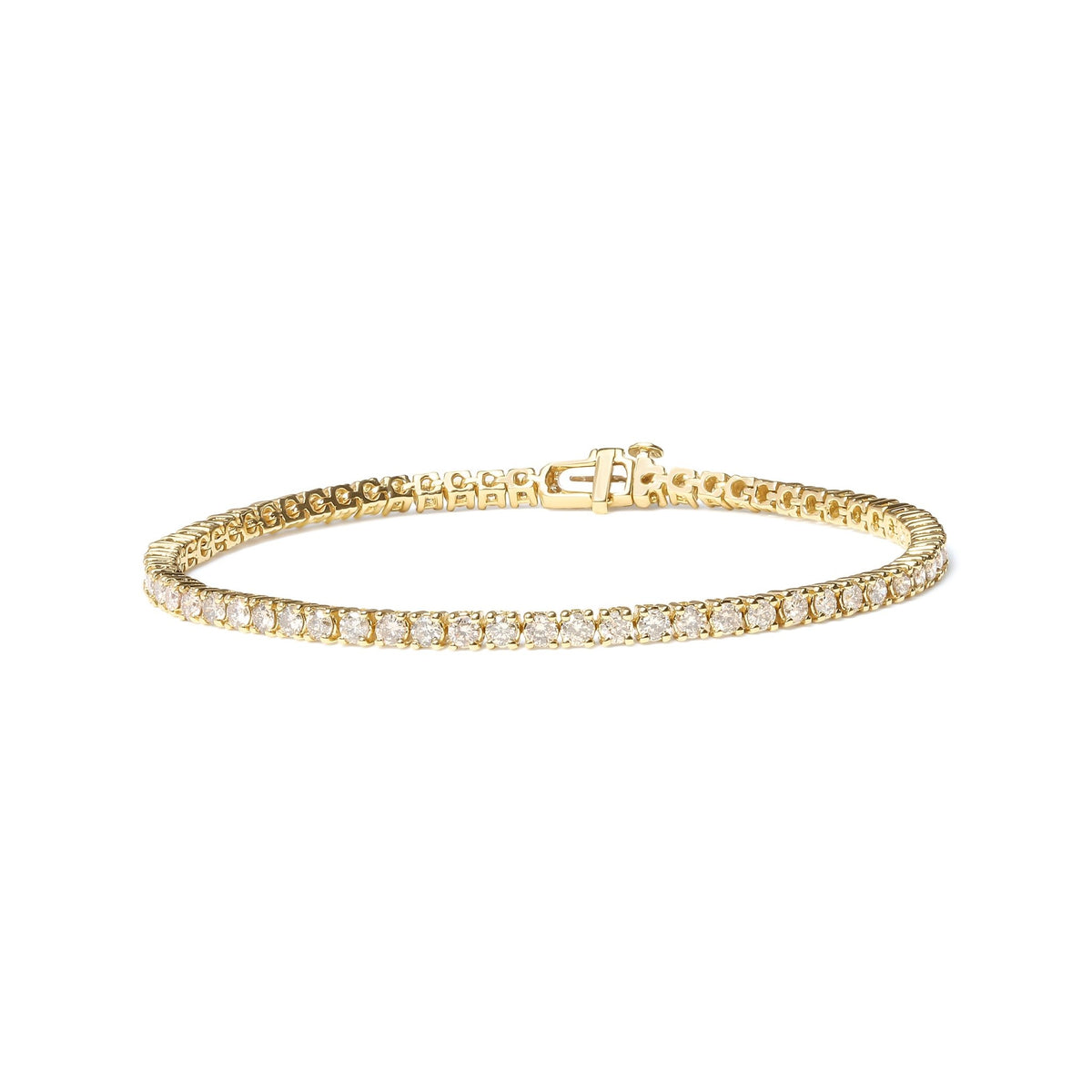 14K Yellow Gold 6.0 Cttw Classic 4 Prong Set Round Brilliant Cut Diamond Tennis Bracelet (K-L Color, VS2-SI1 Clarity) - 7.25&quot; - LinkagejewelrydesignLinkagejewelrydesign