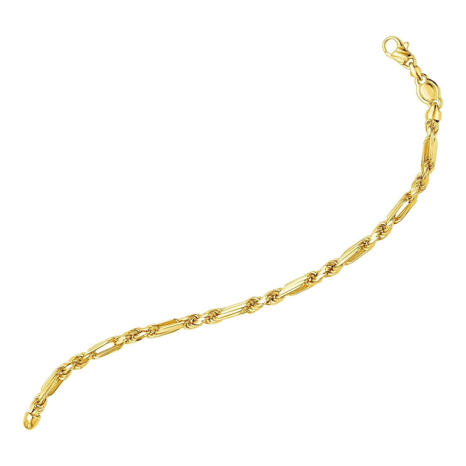 14k Yellow Gold 8 1/2 inch Figaro Chain Bracelet - LinkagejewelrydesignLinkagejewelrydesign