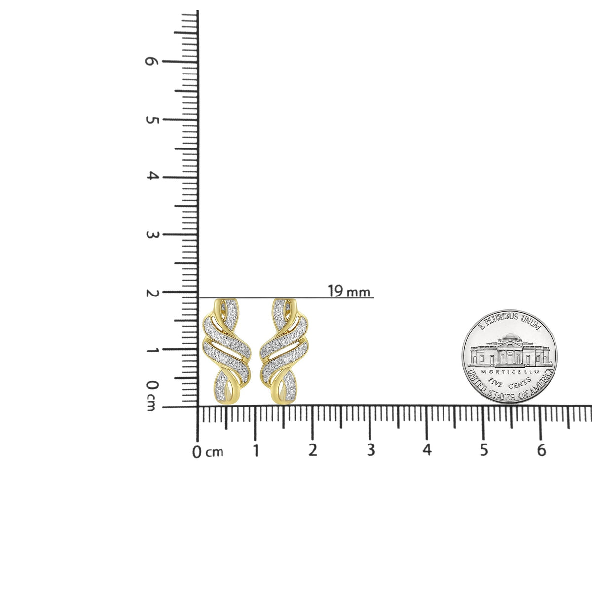 14K Yellow Gold .925 Sterling Silver Diamond Accent Cross Over and Swirl Dangle Drop Earrings (I-J Color, I3 Clarity) - LinkagejewelrydesignLinkagejewelrydesign