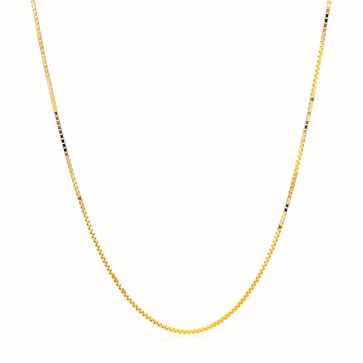 14k Yellow Gold Adjustable Box Chain 0.7mm - LinkagejewelrydesignLinkagejewelrydesign