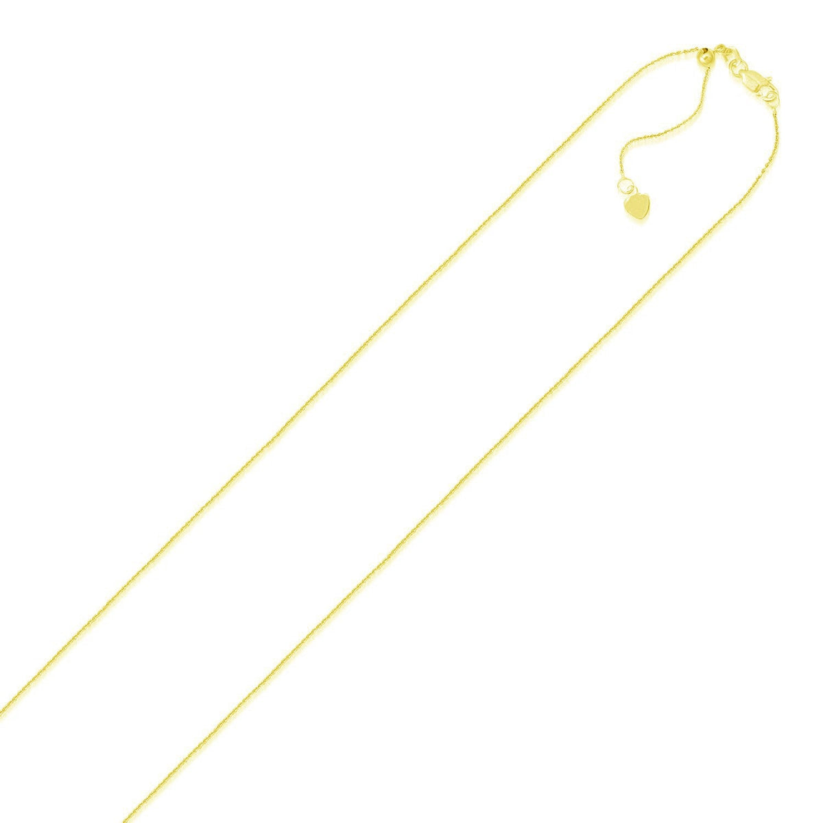 14k Yellow Gold Adjustable Cable Chain 0.9mm - LinkagejewelrydesignLinkagejewelrydesign