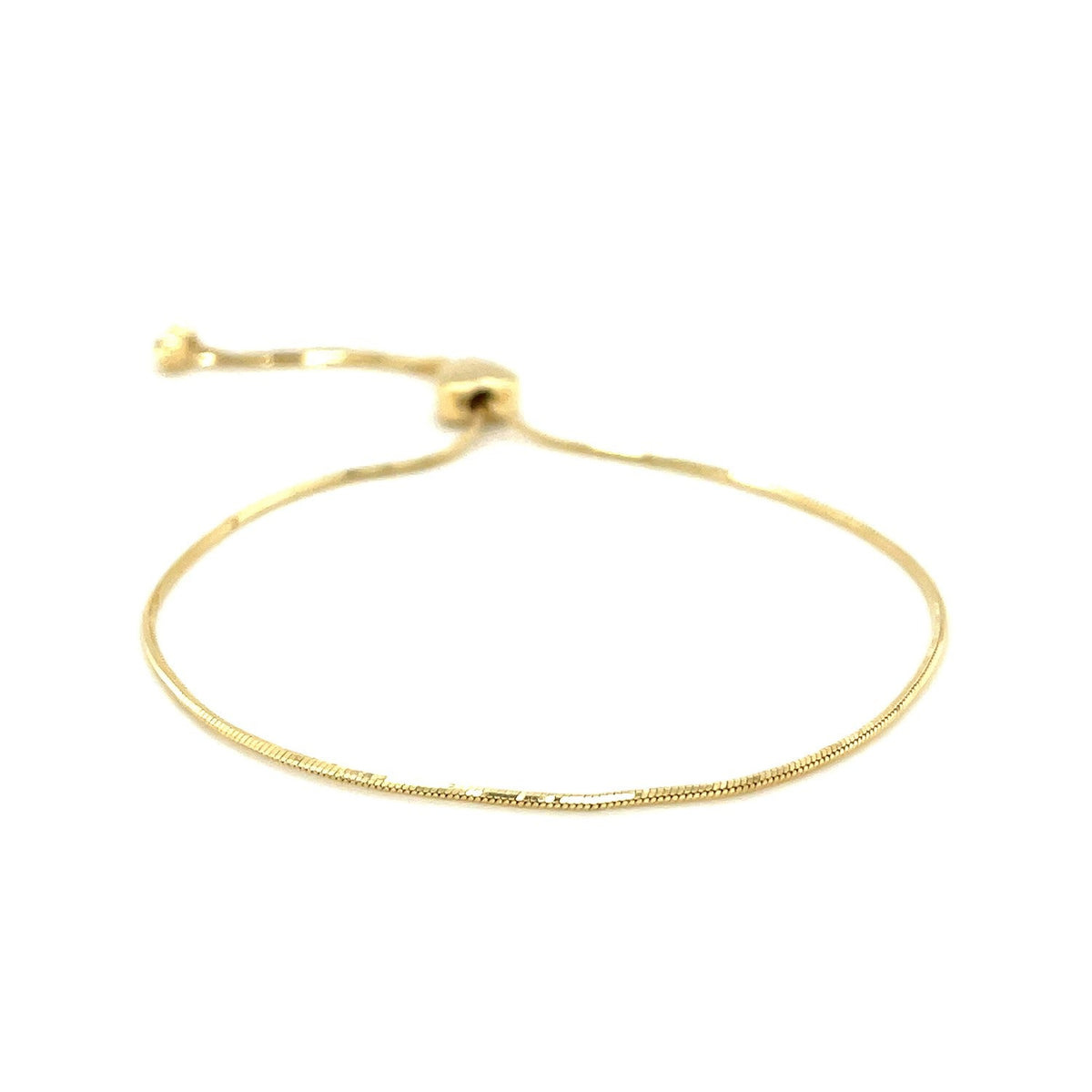 14k Yellow Gold Adjustable Lariat Style Heart Motif Bracelet - LinkagejewelrydesignLinkagejewelrydesign