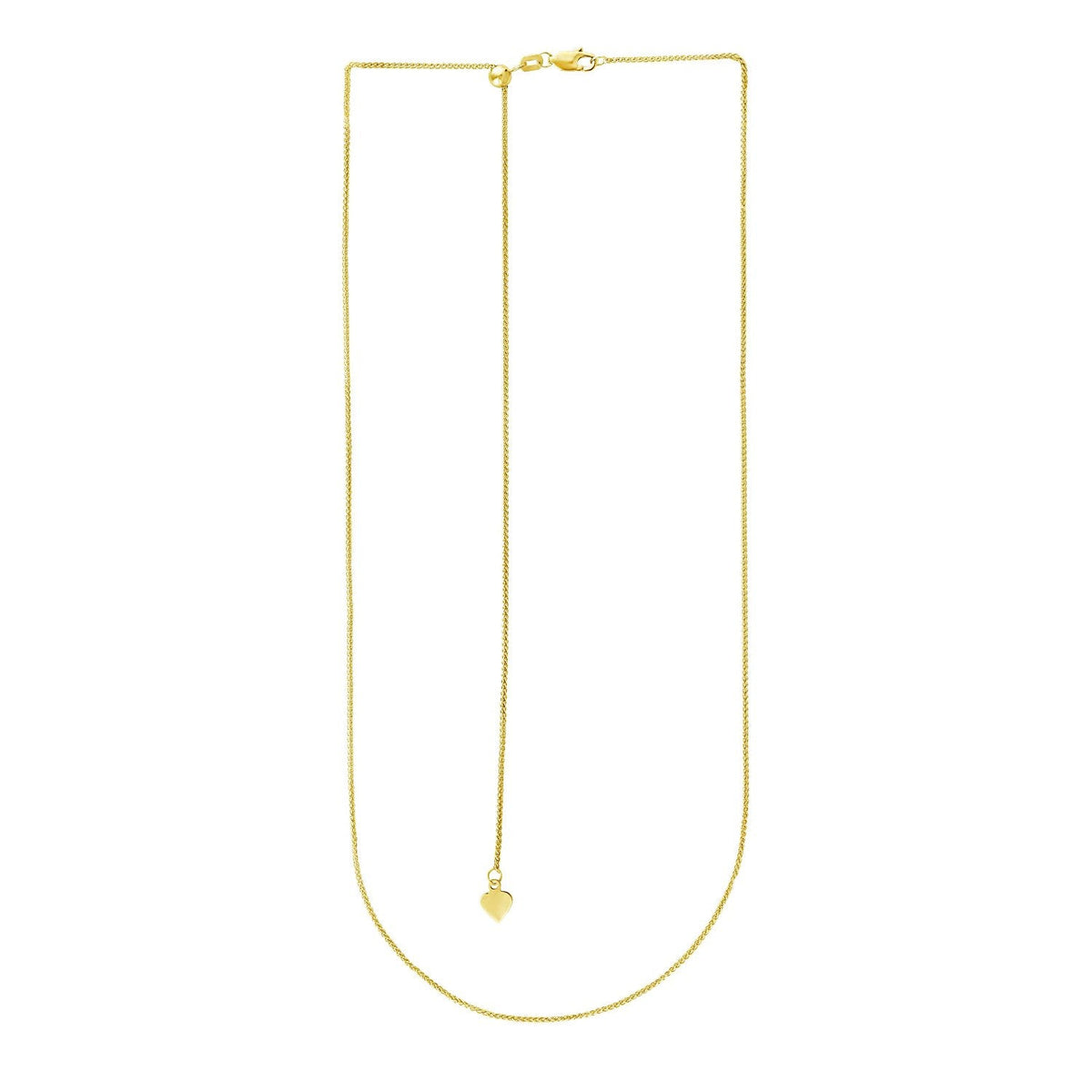 14k Yellow Gold Adjustable Wheat Chain 1.0mm - LinkagejewelrydesignLinkagejewelrydesign