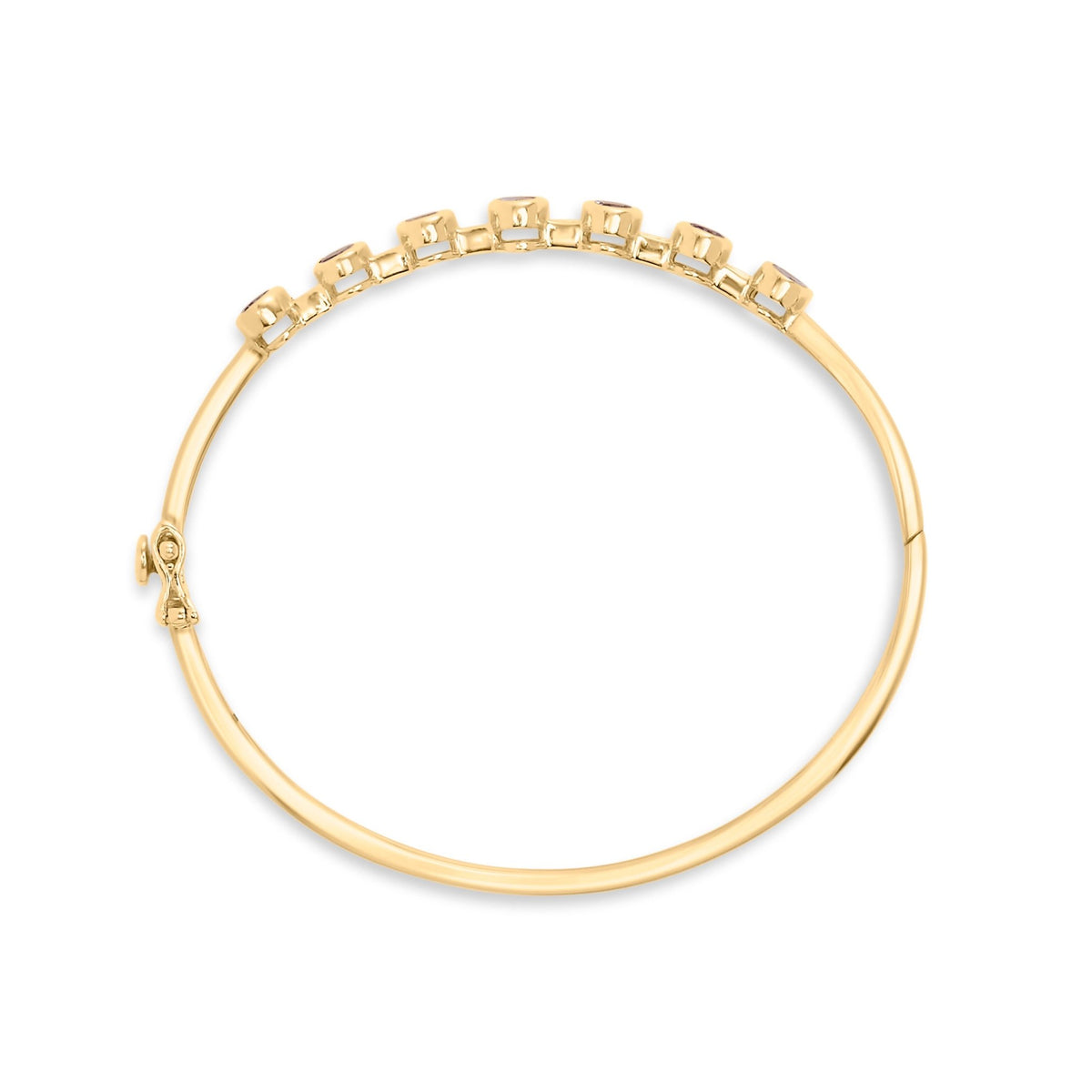 14K Yellow Gold Alternating Bezel Set 5MM Oval Shaped Tanzanite and 1/5 Cttw Diamond Bangle Bracelet (H-I Color, VS2-SI1 Clarity) - Fit&#39;s wrists up to 7.25&quot; Inches - LinkagejewelrydesignLinkagejewelrydesign