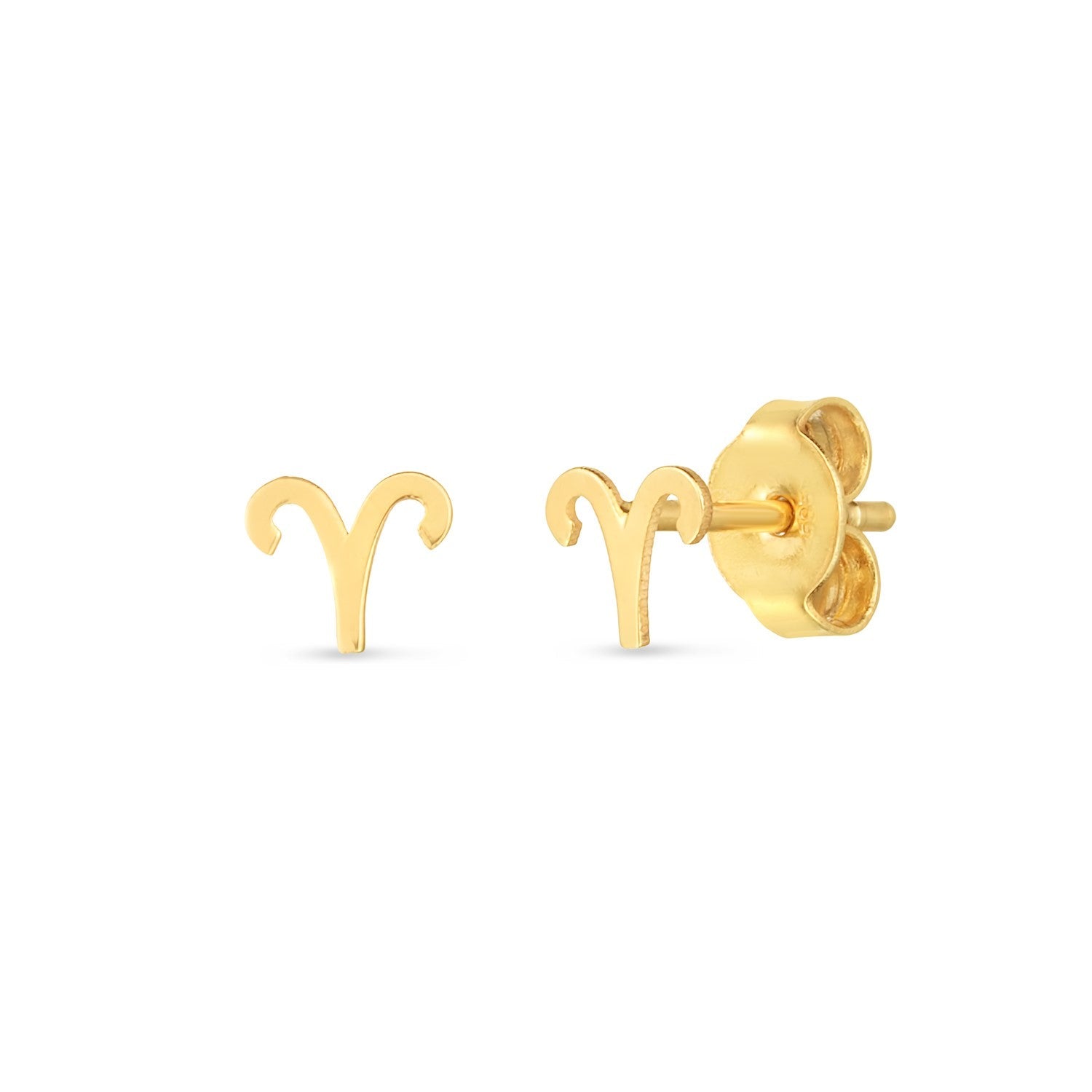 14K Yellow Gold Aries Stud Earrings - LinkagejewelrydesignLinkagejewelrydesign