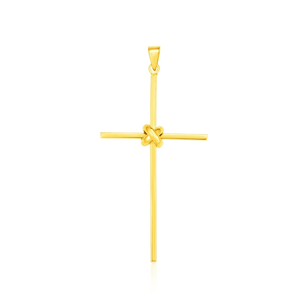 14k Yellow Gold Bar Style Cross Pendant - LinkagejewelrydesignLinkagejewelrydesign