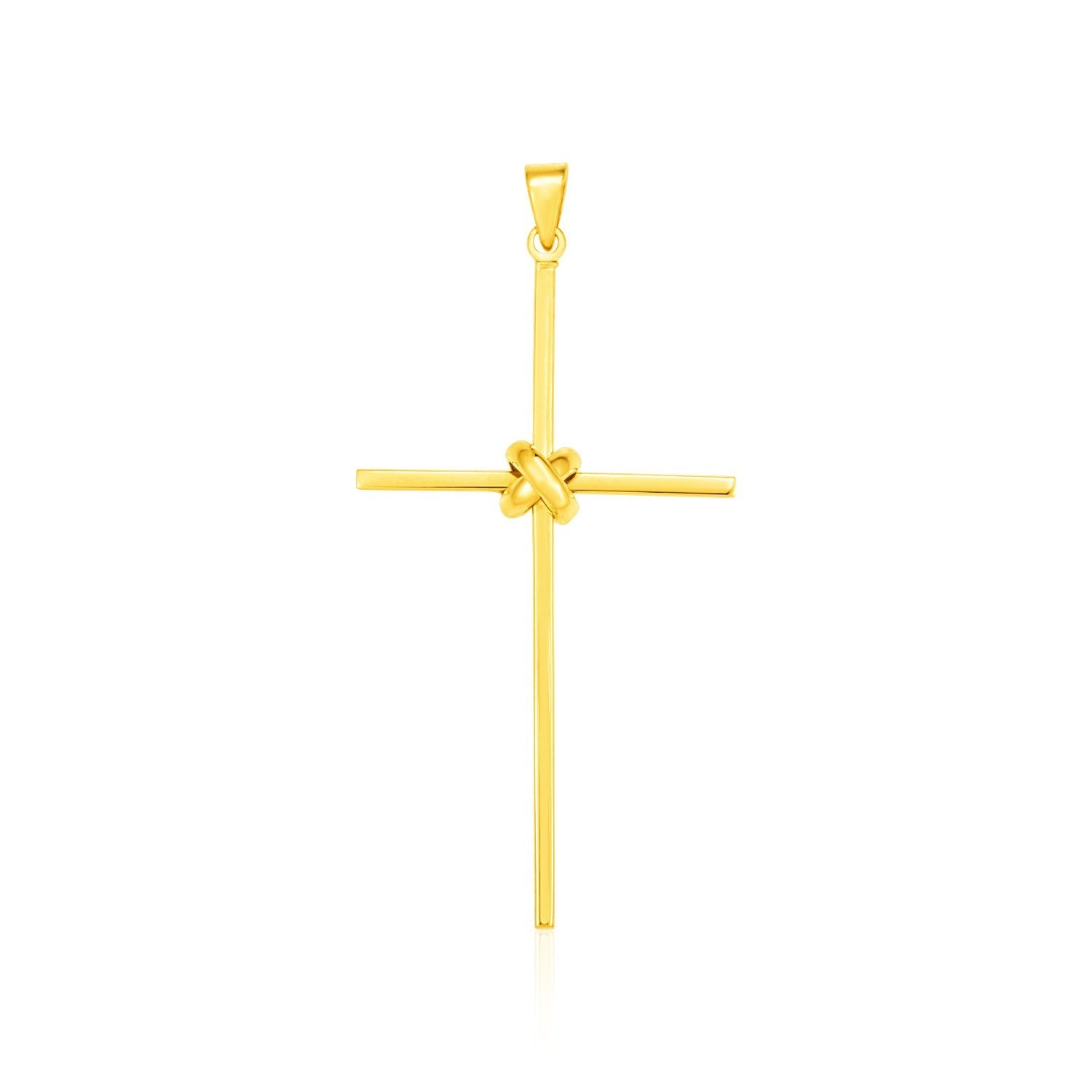 14k Yellow Gold Bar Style Cross Pendant - LinkagejewelrydesignLinkagejewelrydesign