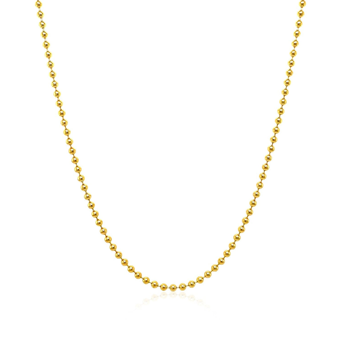 14k Yellow Gold Bead Chain 1.5mm - LinkagejewelrydesignLinkagejewelrydesign