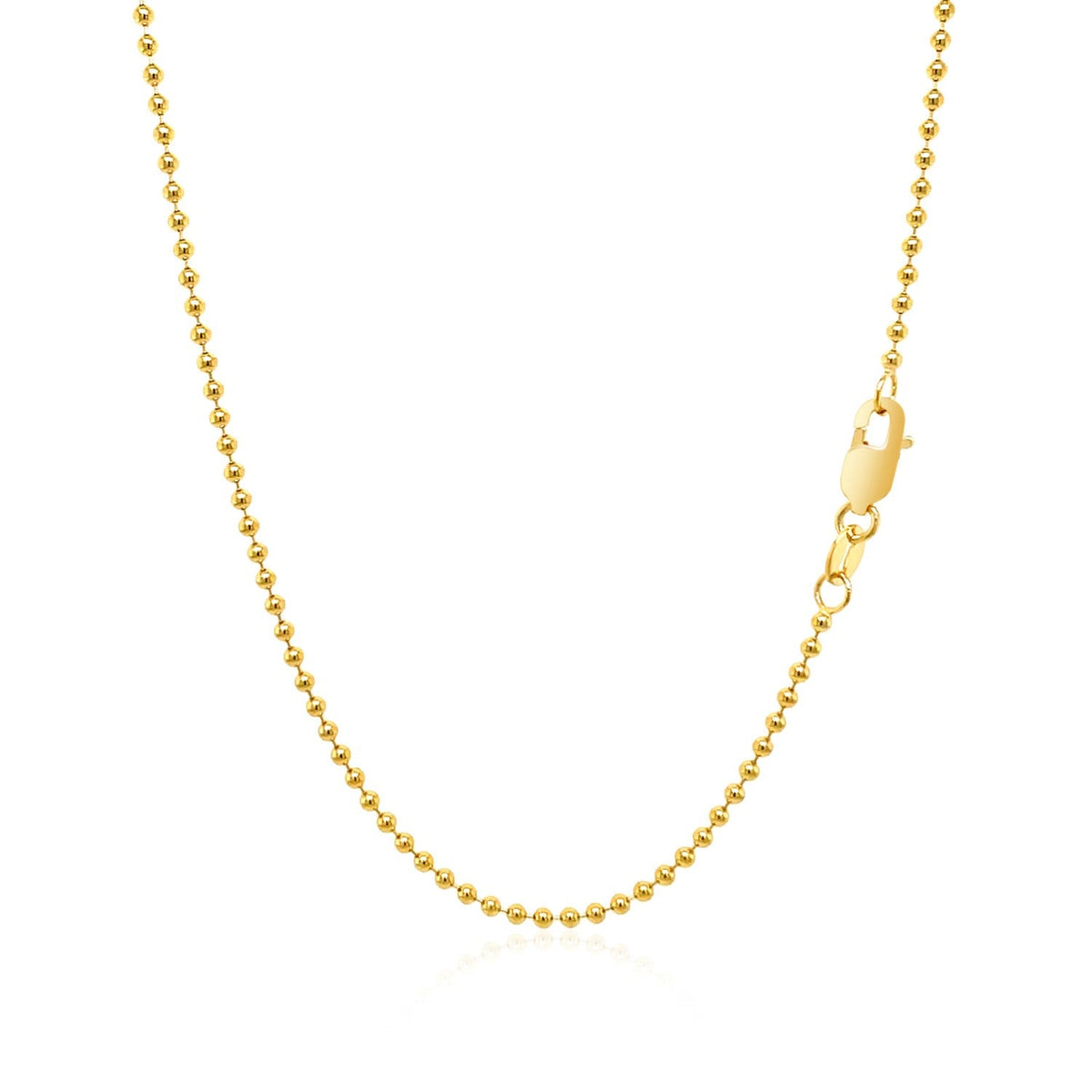 14k Yellow Gold Bead Chain 1.5mm - LinkagejewelrydesignLinkagejewelrydesign