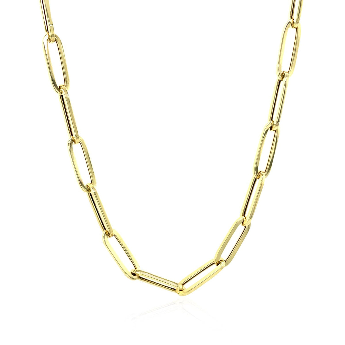14K Yellow Gold Bold Paperclip Chain (4.2 mm) - LinkagejewelrydesignLinkagejewelrydesign