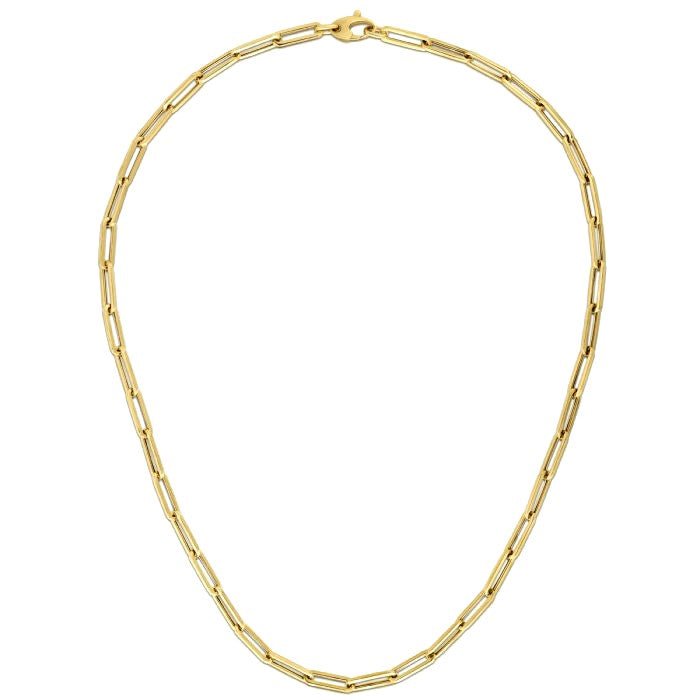 14K Yellow Gold Bold Paperclip Chain (4.2 mm) - LinkagejewelrydesignLinkagejewelrydesign