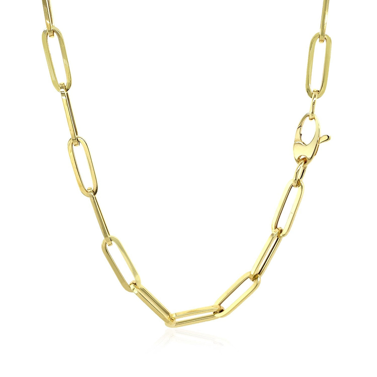 14K Yellow Gold Bold Paperclip Chain (4.2 mm) - LinkagejewelrydesignLinkagejewelrydesign