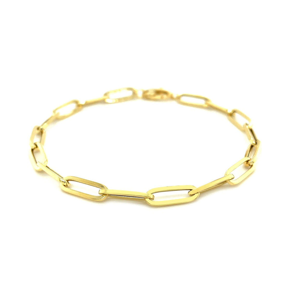 14K Yellow Gold Bold Paperclip Chain Bracelet - LinkagejewelrydesignLinkagejewelrydesign