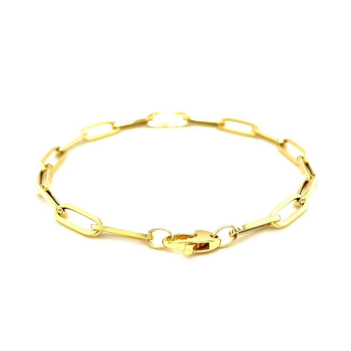 14K Yellow Gold Bold Paperclip Chain Bracelet - LinkagejewelrydesignLinkagejewelrydesign