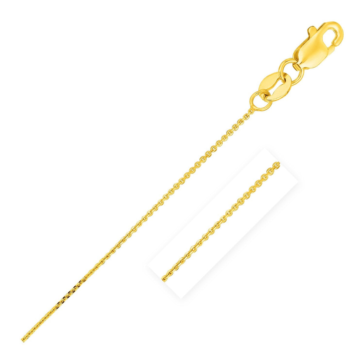 14k Yellow Gold Cable Link Chain 0.5mm - LinkagejewelrydesignLinkagejewelrydesign