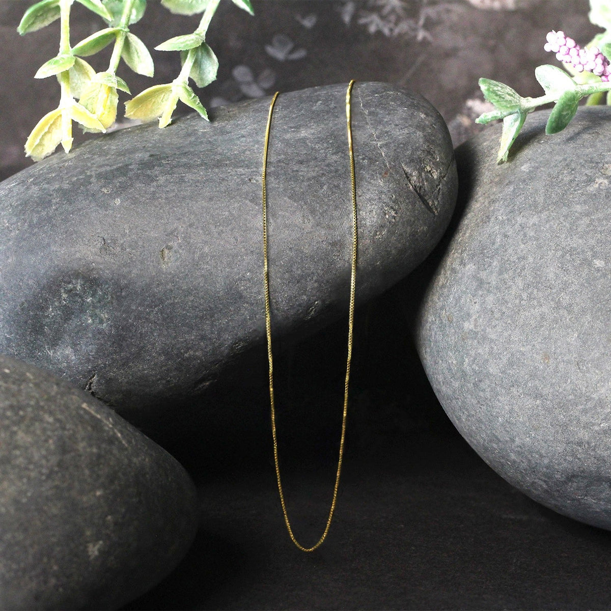 14k Yellow Gold Classic Box Chain 0.4mm - LinkagejewelrydesignLinkagejewelrydesign