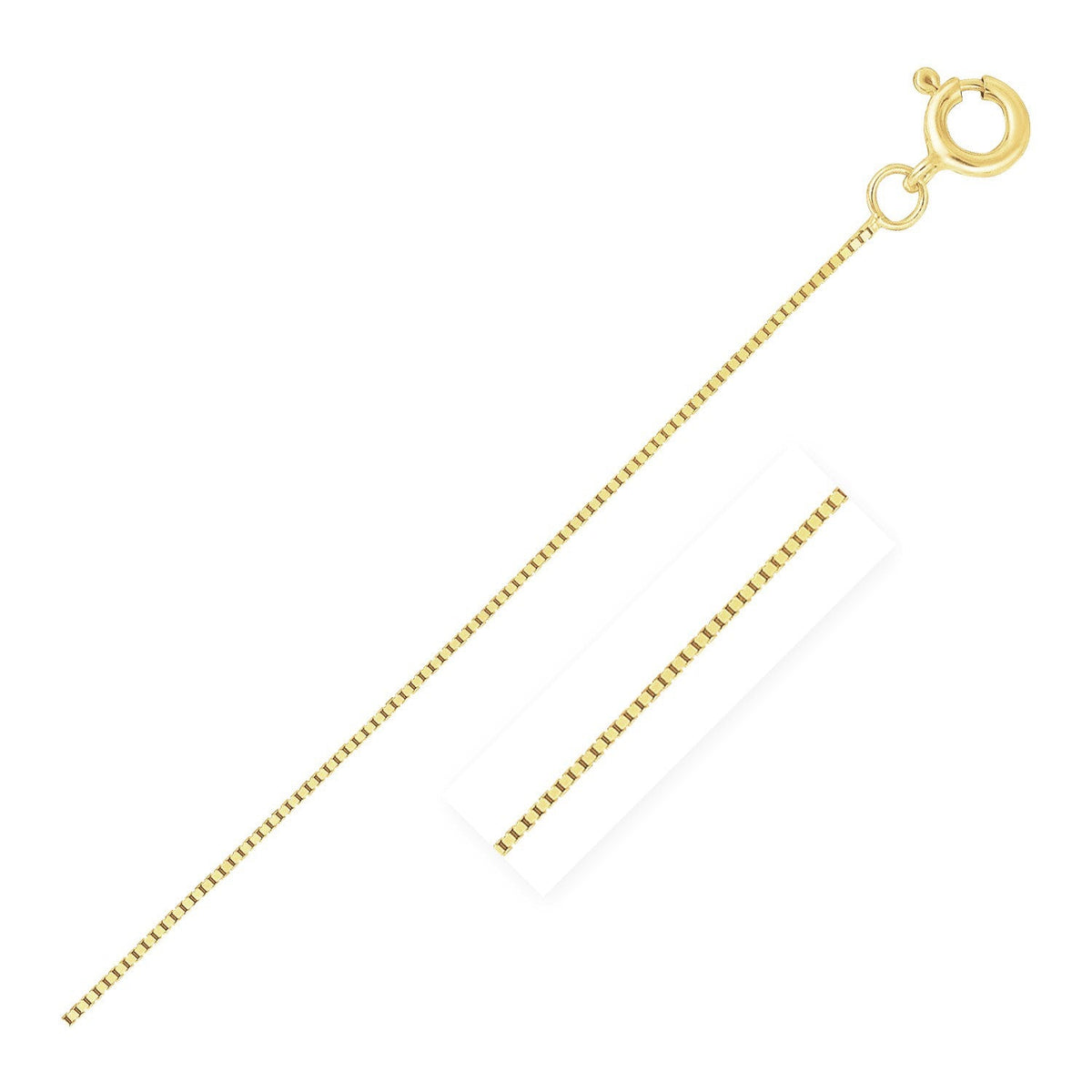 14k Yellow Gold Classic Box Chain 0.4mm - LinkagejewelrydesignLinkagejewelrydesign