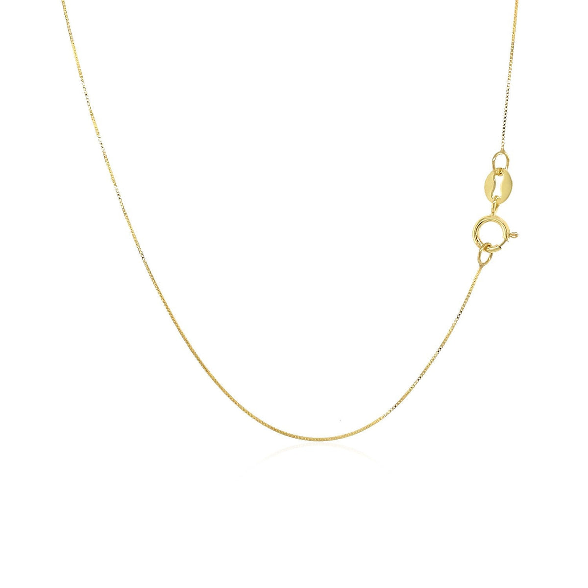 14k Yellow Gold Classic Box Chain 0.4mm - LinkagejewelrydesignLinkagejewelrydesign