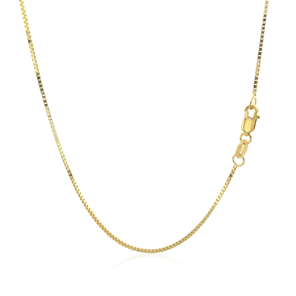 14k Yellow Gold Classic Box Chain 0.8mm - LinkagejewelrydesignLinkagejewelrydesign