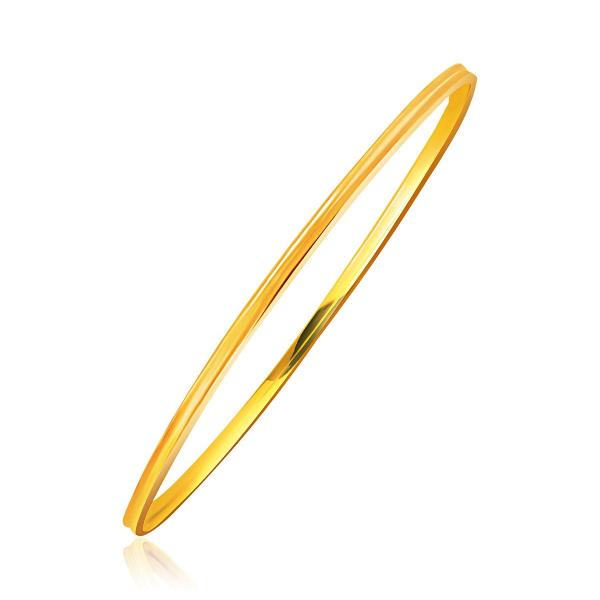 14k Yellow Gold Concave Motif Thin Stackable Bangle - LinkagejewelrydesignLinkagejewelrydesign