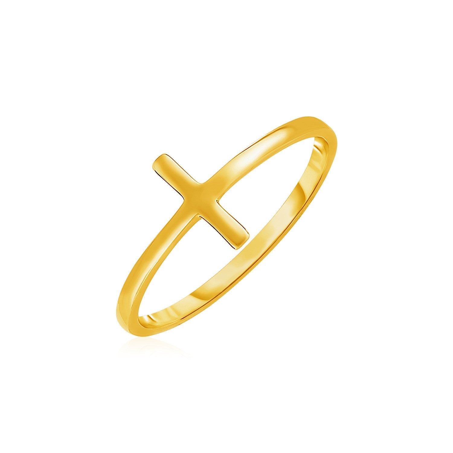 14k Yellow Gold Cross Motif Ring - LinkagejewelrydesignLinkagejewelrydesign