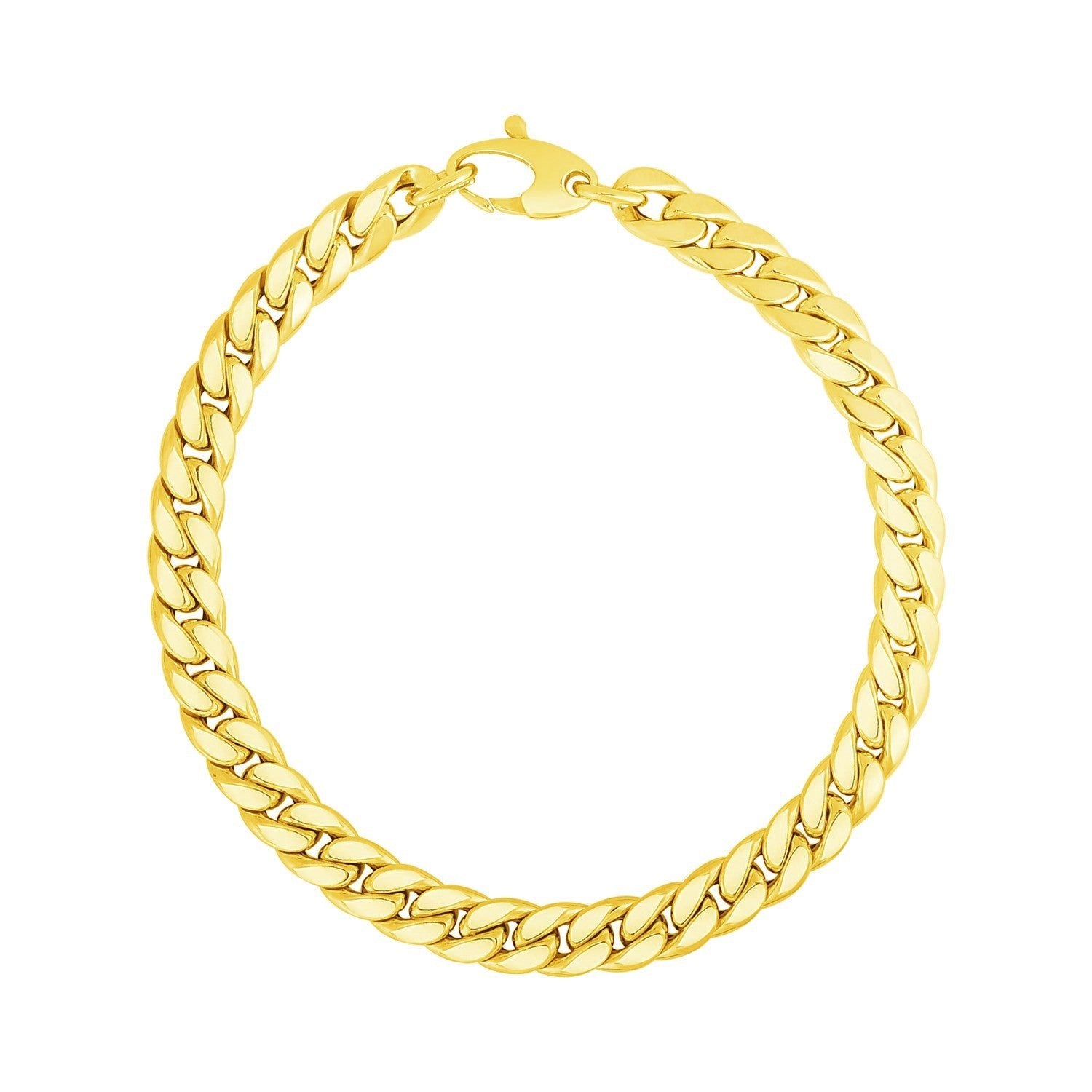 14K Yellow Gold Cuban Link Bracelet - LinkagejewelrydesignLinkagejewelrydesign