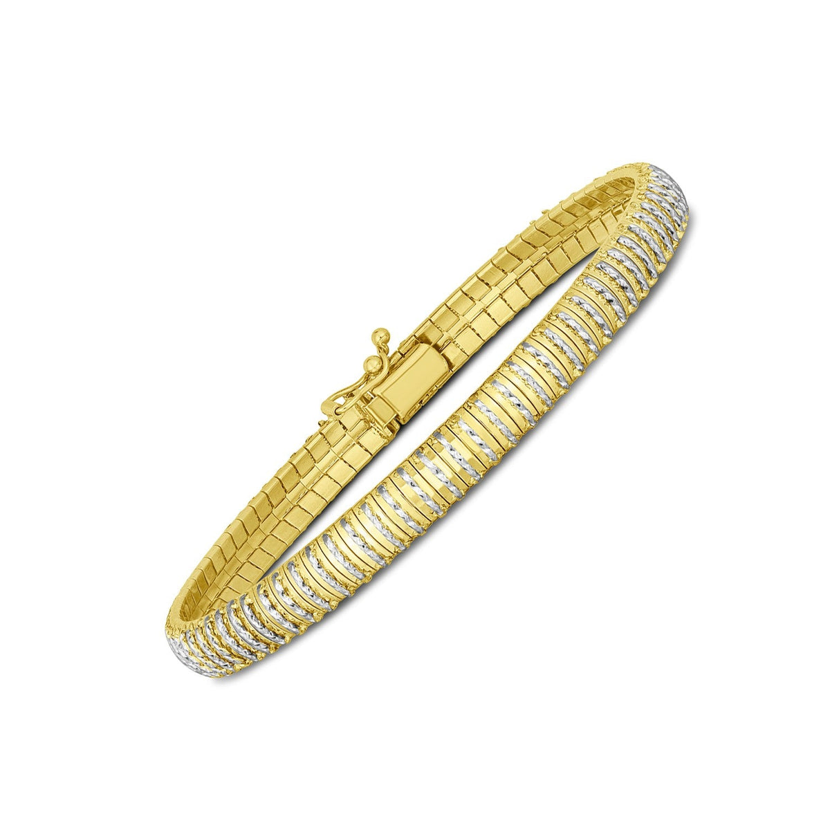 14k Yellow Gold Diamante Flex Bracelet - LinkagejewelrydesignLinkagejewelrydesign