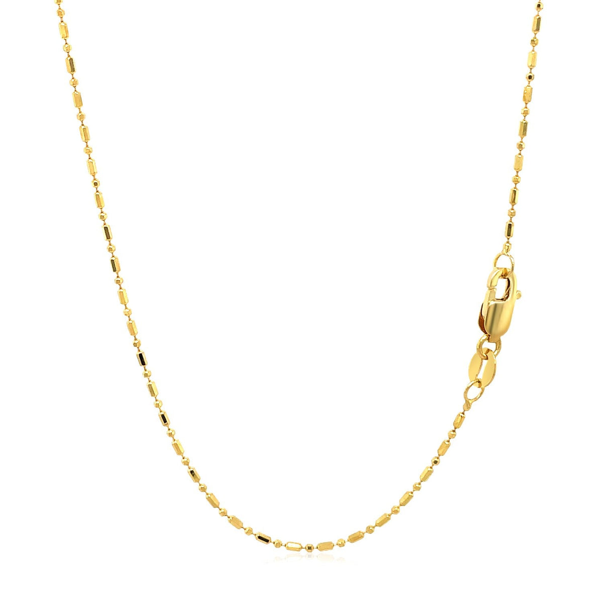 14k Yellow Gold Diamond - Cut Bead Chain 1.0mm - LinkagejewelrydesignLinkagejewelrydesign