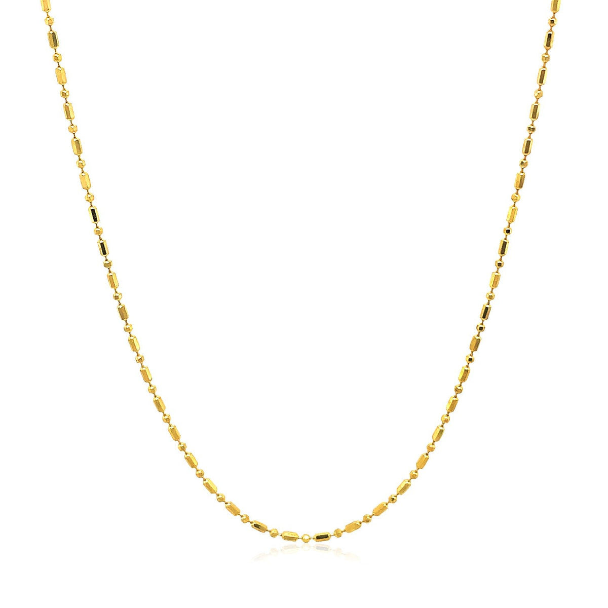 14k Yellow Gold Diamond - Cut Bead Chain 1.0mm - LinkagejewelrydesignLinkagejewelrydesign