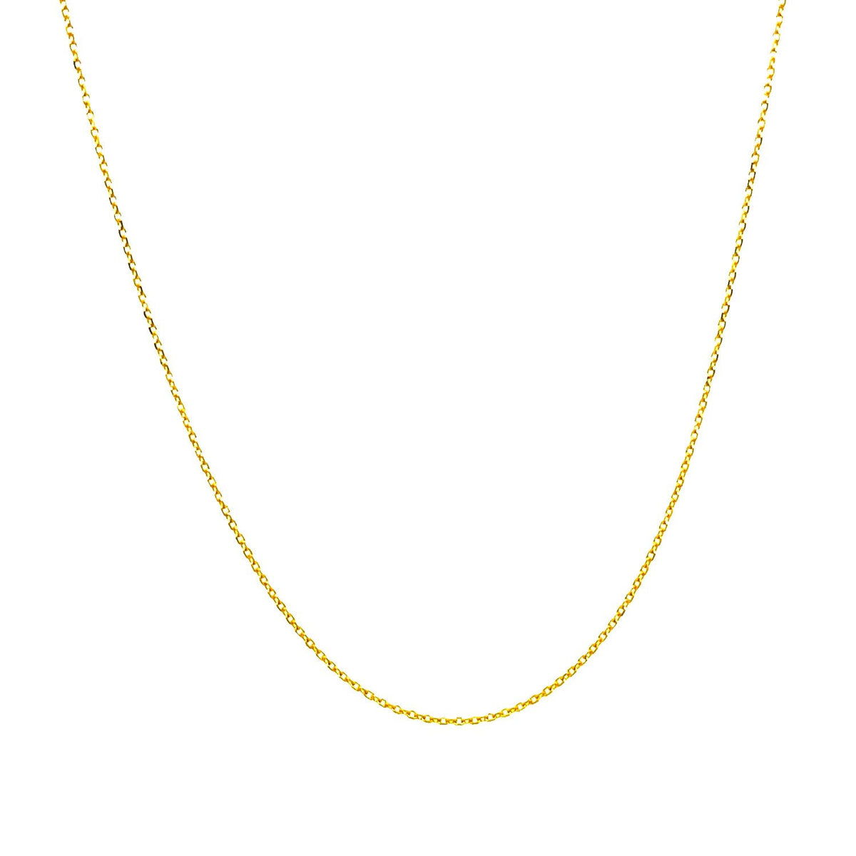 14k Yellow Gold Diamond Cut Cable Link Chain 0.7mm - LinkagejewelrydesignLinkagejewelrydesign