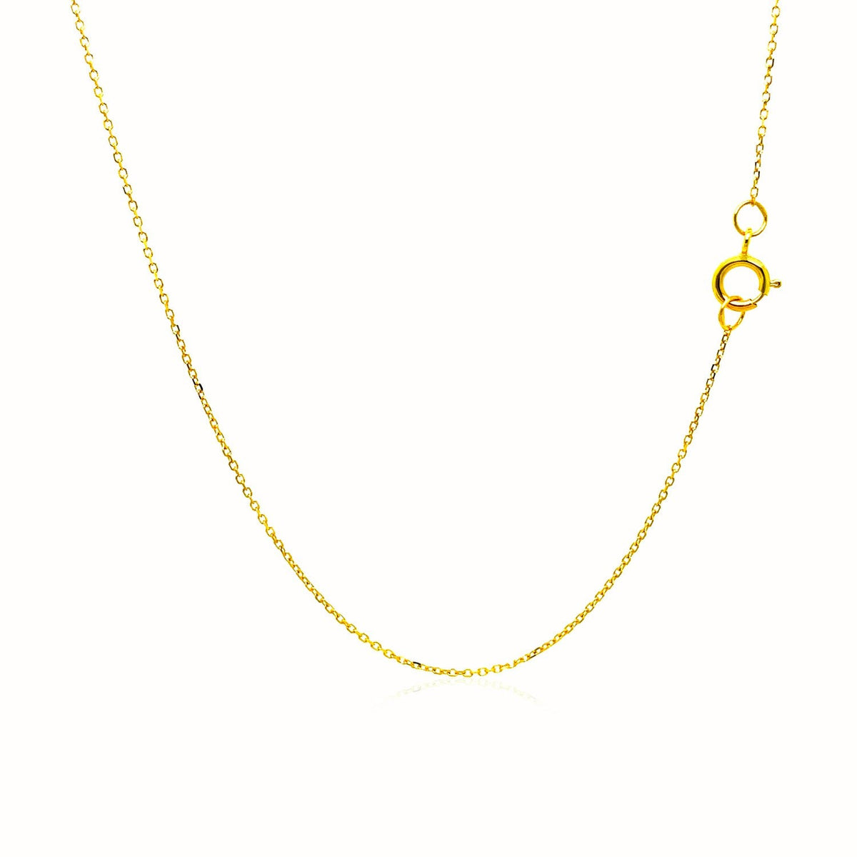 14k Yellow Gold Diamond Cut Cable Link Chain 0.7mm - LinkagejewelrydesignLinkagejewelrydesign