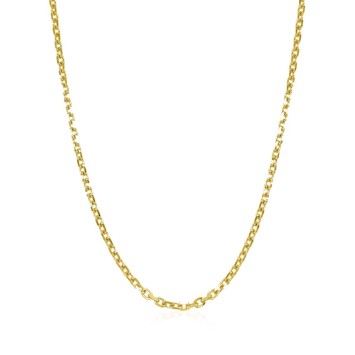 14k Yellow Gold Diamond Cut Cable Link Chain 1.8mm - LinkagejewelrydesignLinkagejewelrydesign