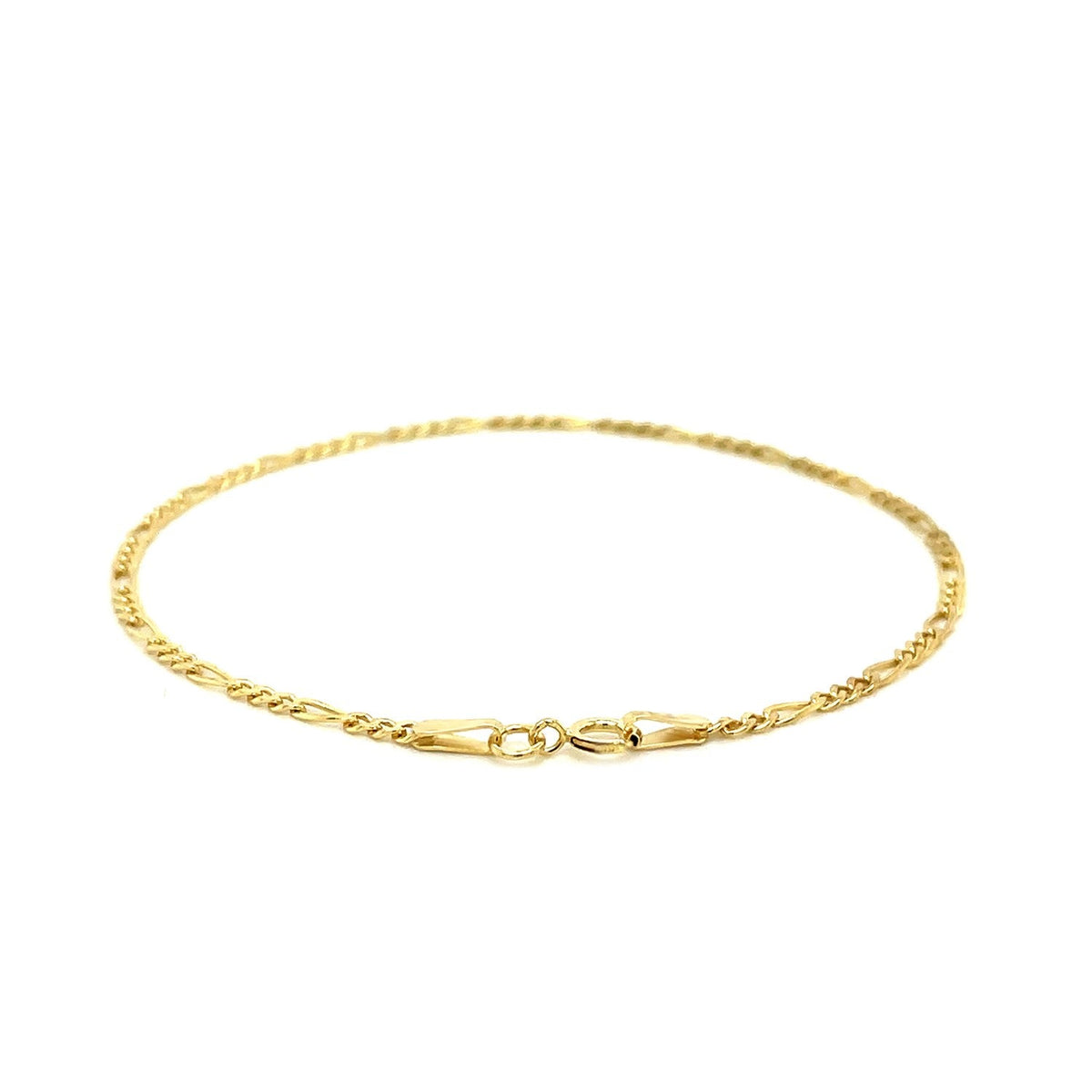 14k Yellow Gold Figaro Bracelet 1.5mm - LinkagejewelrydesignLinkagejewelrydesign