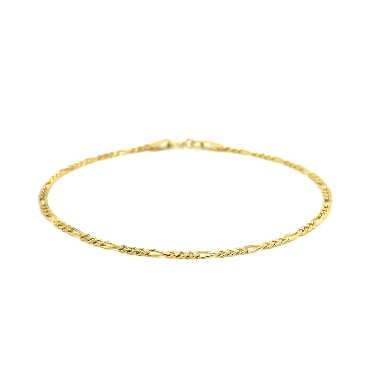 14k Yellow Gold Figaro Bracelet 1.5mm - LinkagejewelrydesignLinkagejewelrydesign