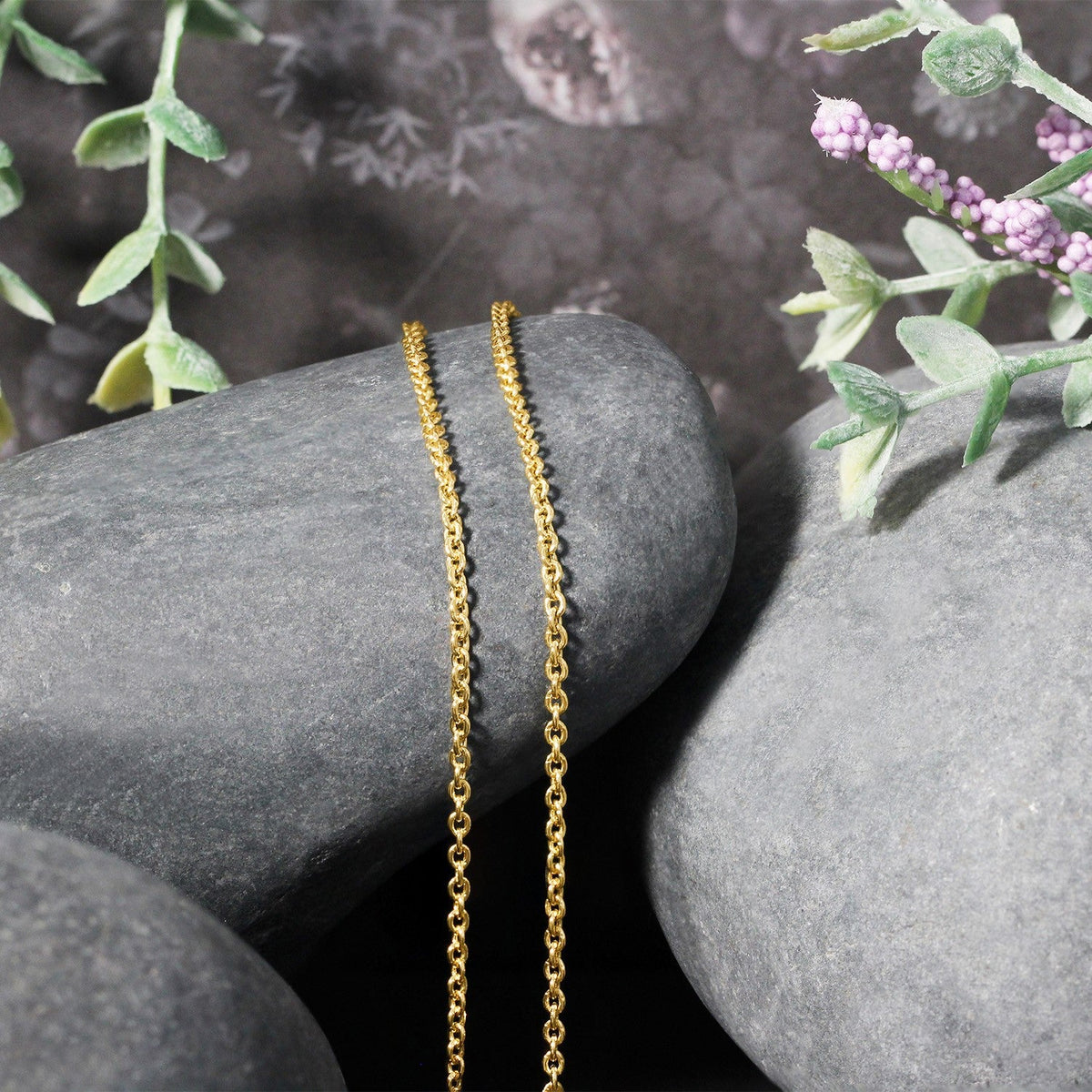 14k Yellow Gold Forsantina Lite Cable Link Chain 1.9mm - LinkagejewelrydesignLinkagejewelrydesign