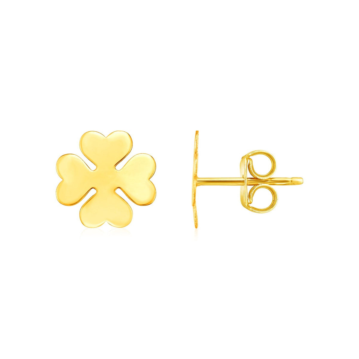 14K Yellow Gold Four Leaf Clover Earrings - LinkagejewelrydesignLinkagejewelrydesign
