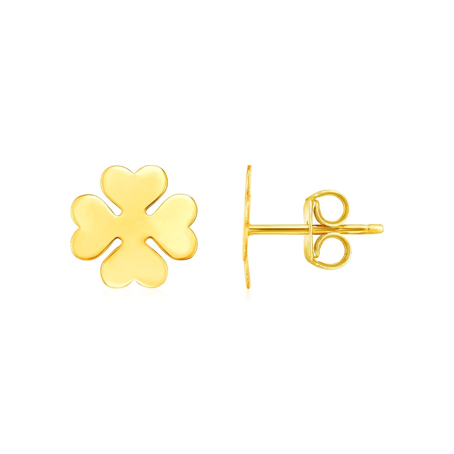 14K Yellow Gold Four Leaf Clover Earrings - LinkagejewelrydesignLinkagejewelrydesign