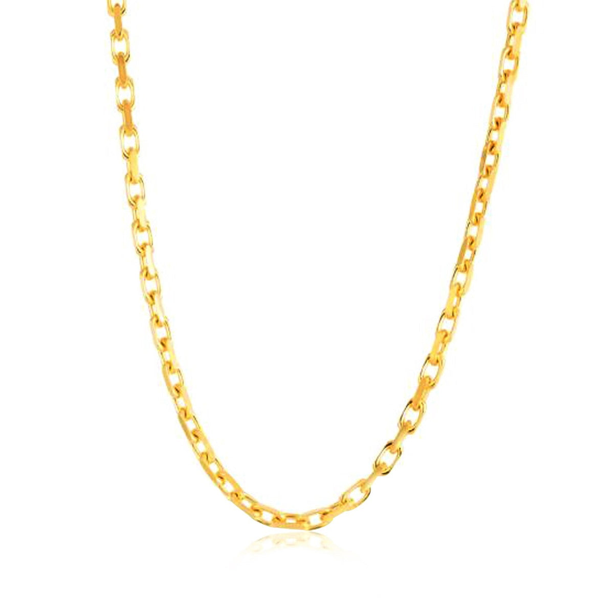 14k Yellow Gold French Cable Link Chain 2.5 mm - LinkagejewelrydesignLinkagejewelrydesign