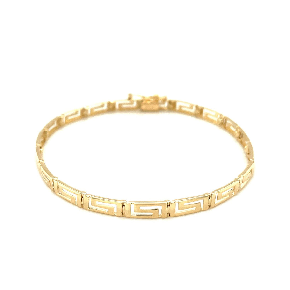 14k Yellow Gold Greek Fret Design Fancy Bracelet - LinkagejewelrydesignLinkagejewelrydesign