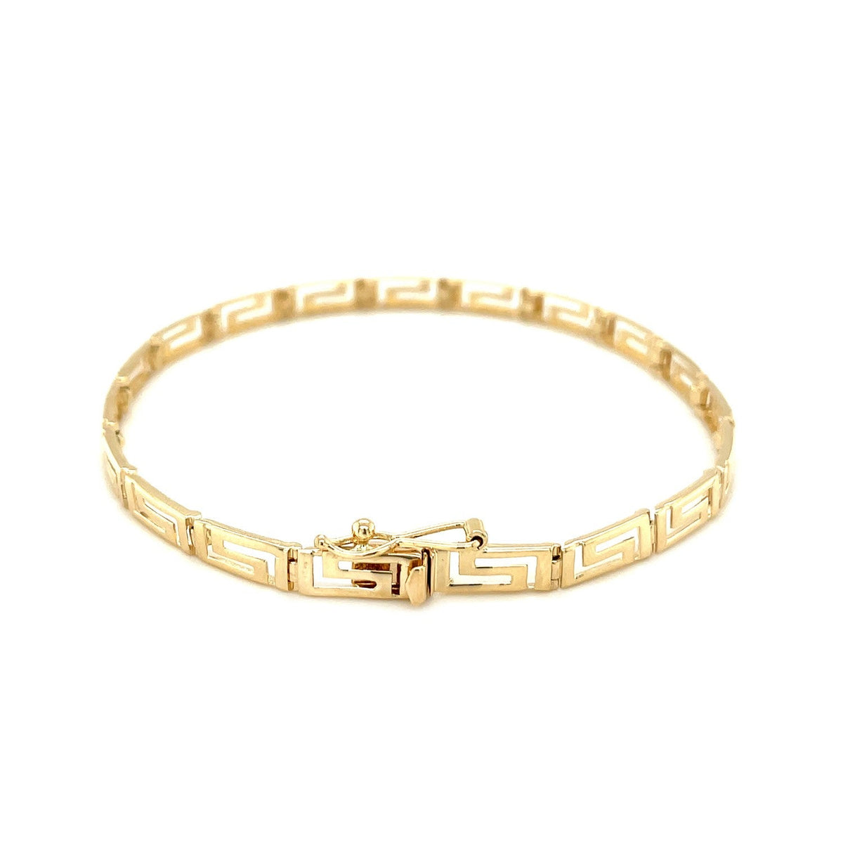 14k Yellow Gold Greek Fret Design Fancy Bracelet - LinkagejewelrydesignLinkagejewelrydesign