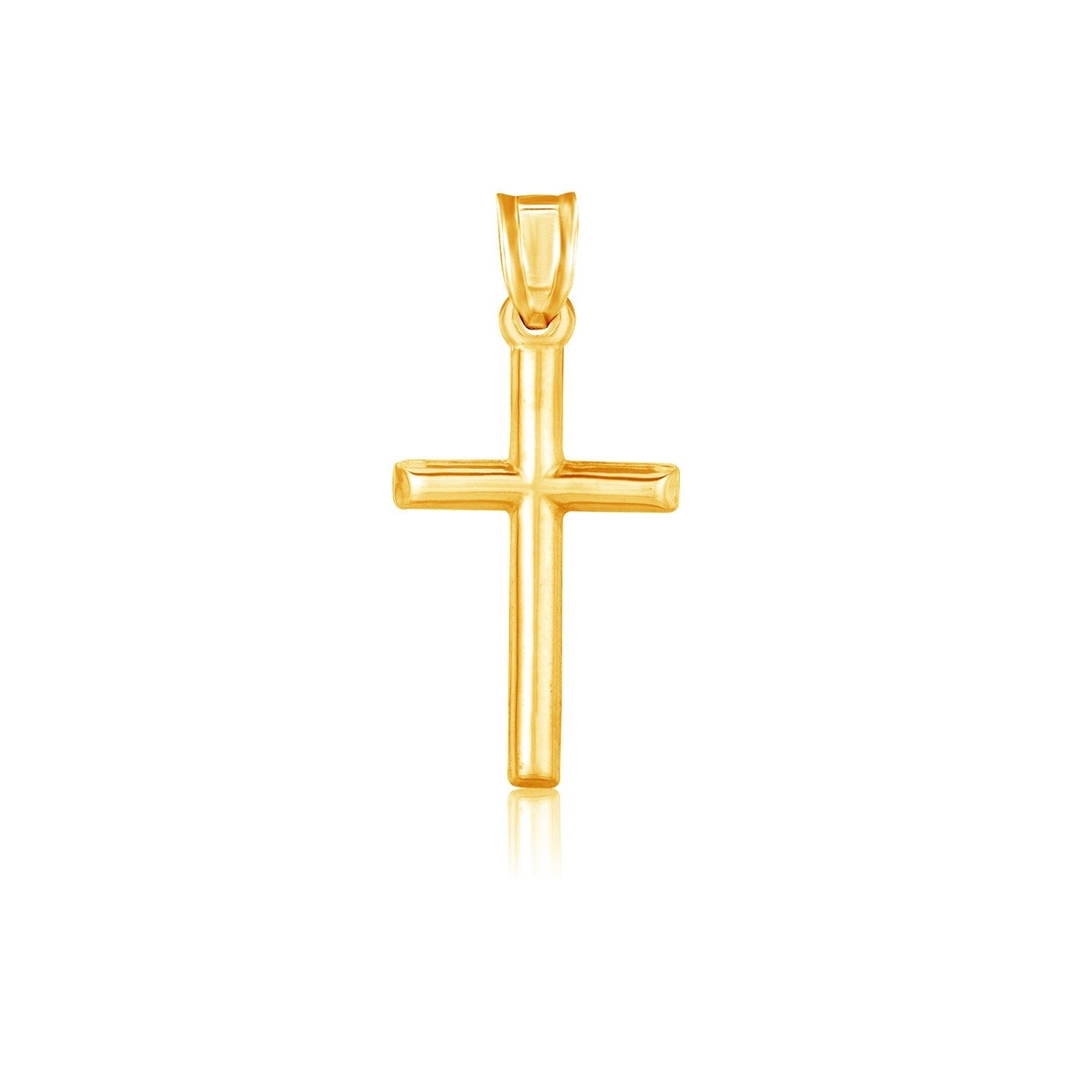14k Yellow Gold High Polish Cross Pendant - LinkagejewelrydesignLinkagejewelrydesign